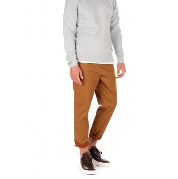 New Scotch & Soda Fave Organic Chino Regular Tapered Fit Rust Brown Pants 28/32 - Picture 2 of 15